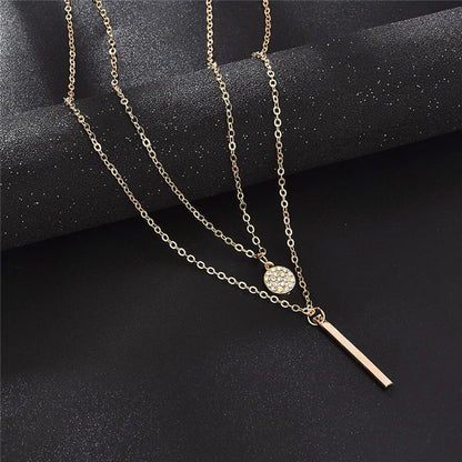 Simple Style Classic Style Solid Color Alloy Inlay Rhinestones Women'S Layered Necklaces