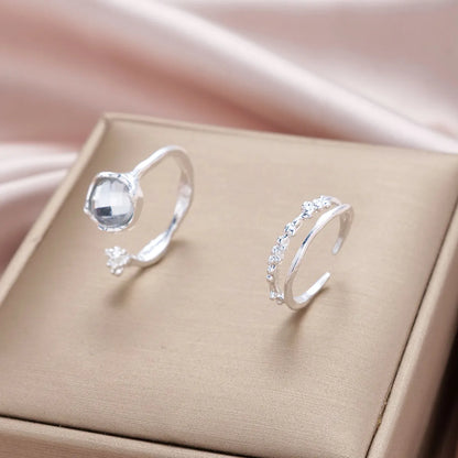 Simple Style Classic Style Solid Color Alloy Inlay Zircon Women's Rings