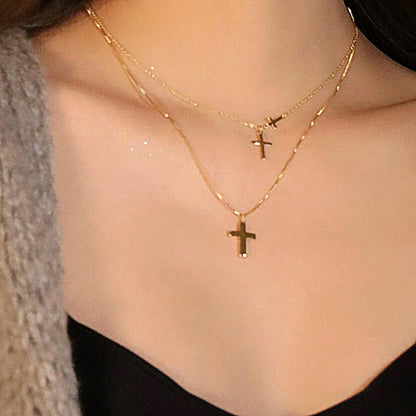 Simple Style Classic Style Solid Color Alloy Plating Gold Plated Women'S Layered Necklaces