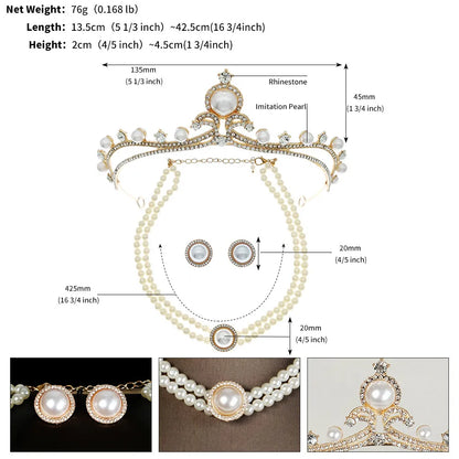 Simple Style Classic Style Solid Color Alloy Rhinestone Inlay Rhinestones Pearl Women'S Jewelry Set