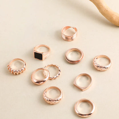 Simple Style Classic Style Solid Color Alloy Women'S Rings