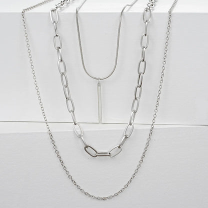 Simple Style Classic Style Solid Color Alloy Zinc Alloy Wholesale Layered Necklaces