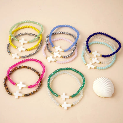 Simple Style Classic Style Solid Color Artificial Crystal Beaded Women'S Bracelets