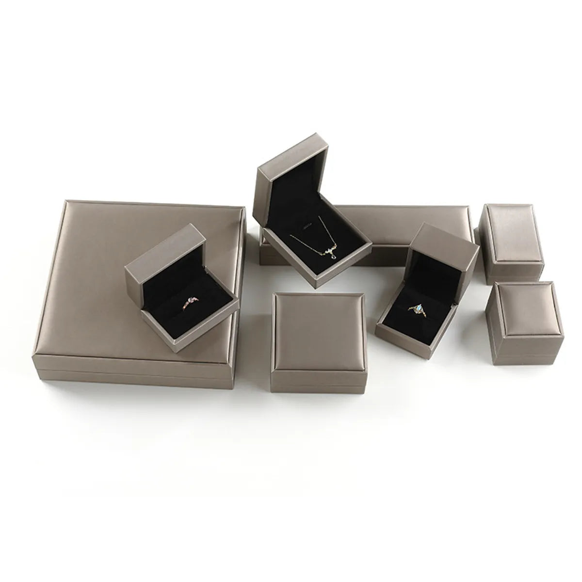 Simple Style Classic Style Solid Color Cloth Jewelry Boxes