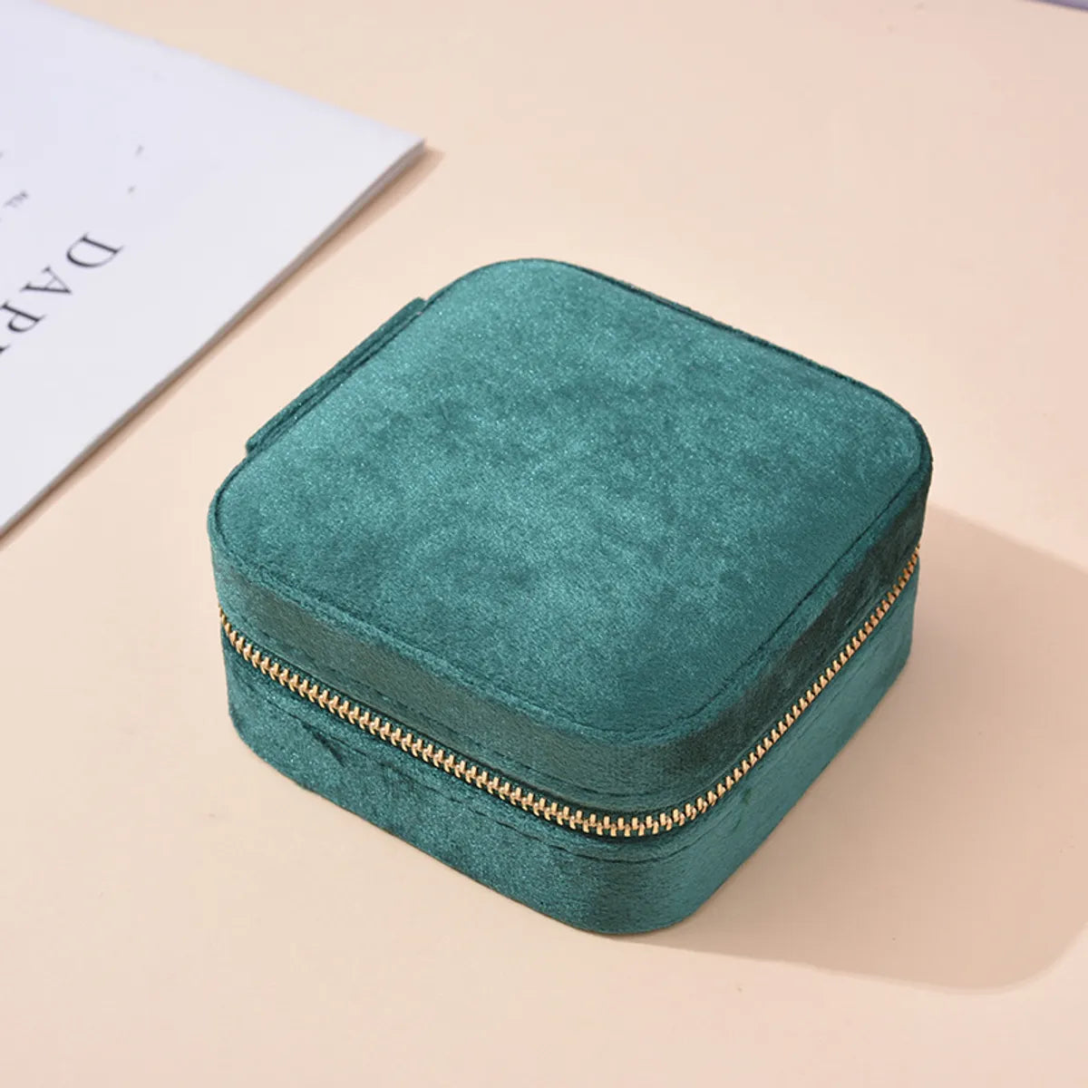 Simple Style Classic Style Solid Color Flannel Jewelry Boxes