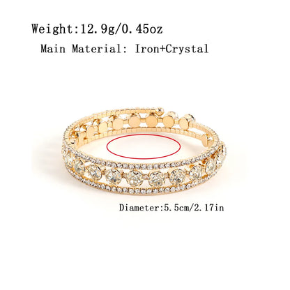 Simple Style Classic Style Solid Color Gold Plated Rhinestones Iron Wholesale Bangle