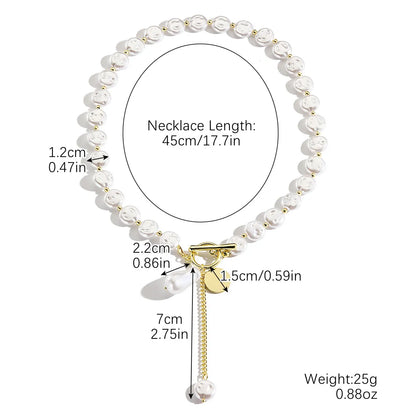 Simple Style Classic Style Solid Color Imitation Pearl Alloy Wholesale Necklace