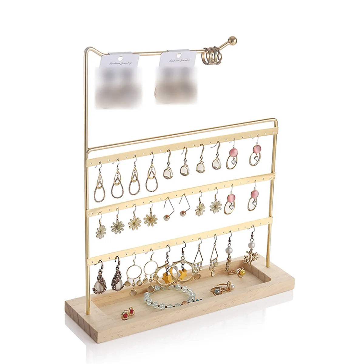 Simple Style Classic Style Solid Color Iron Jewelry Rack