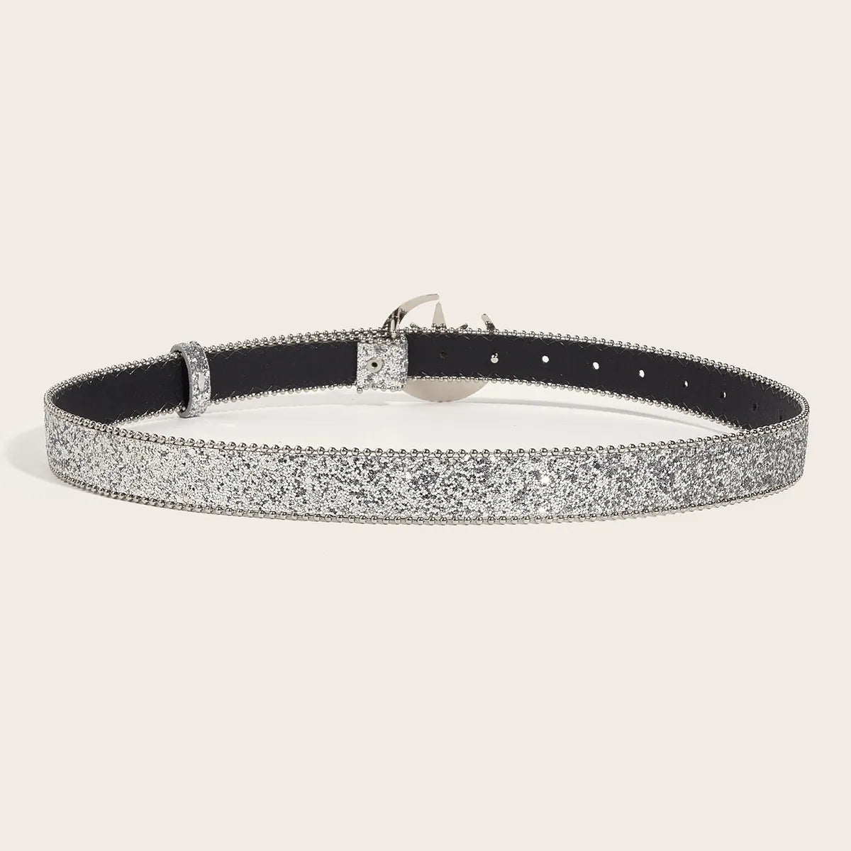 Simple Style Classic Style Solid Color Pu Leather Alloy Inlay Rhinestones Women'S Leather Belts