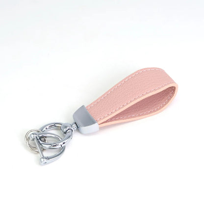 Simple Style Classic Style Solid Color Pu Leather Alloy Unisex Bag Pendant Keychain