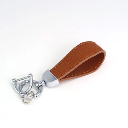 Simple Style Classic Style Solid Color Pu Leather Alloy Unisex Bag Pendant Keychain