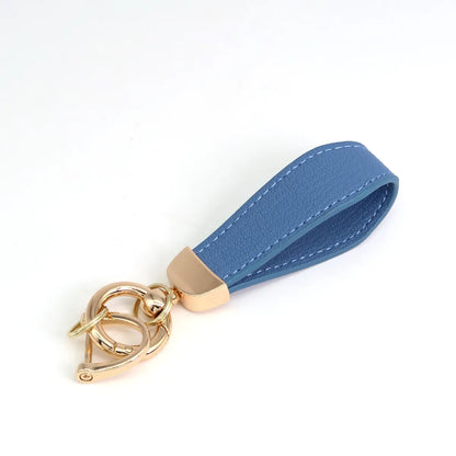 Simple Style Classic Style Solid Color Pu Leather Alloy Unisex Bag Pendant Keychain