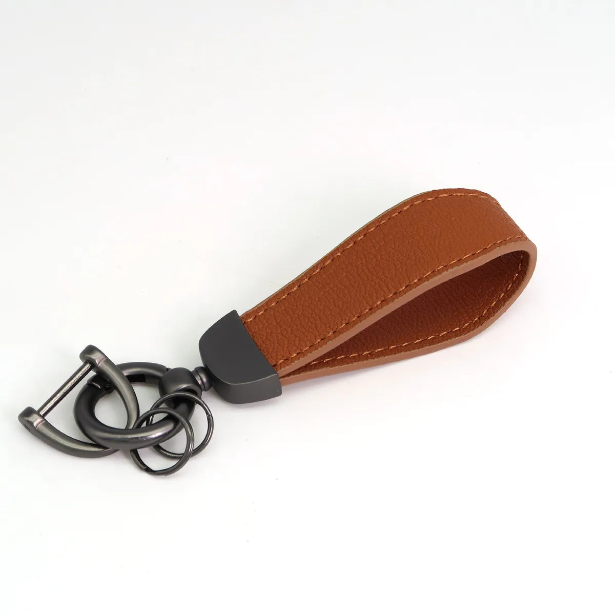 Simple Style Classic Style Solid Color Pu Leather Alloy Unisex Bag Pendant Keychain