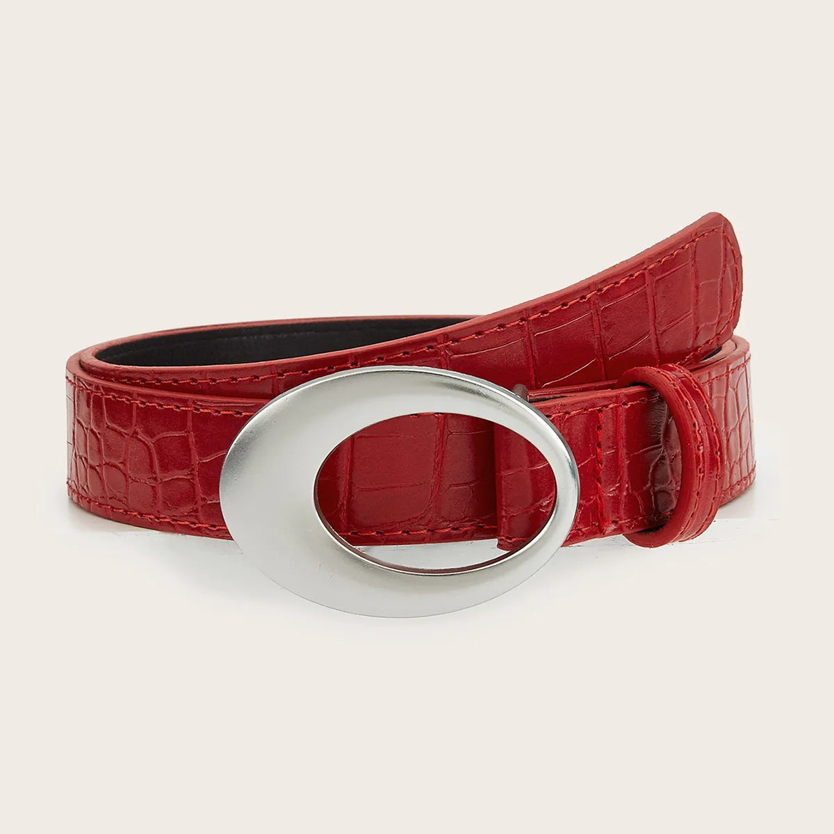 Simple Style Classic Style Solid Color Pu Leather Alloy Women'S Leather Belts