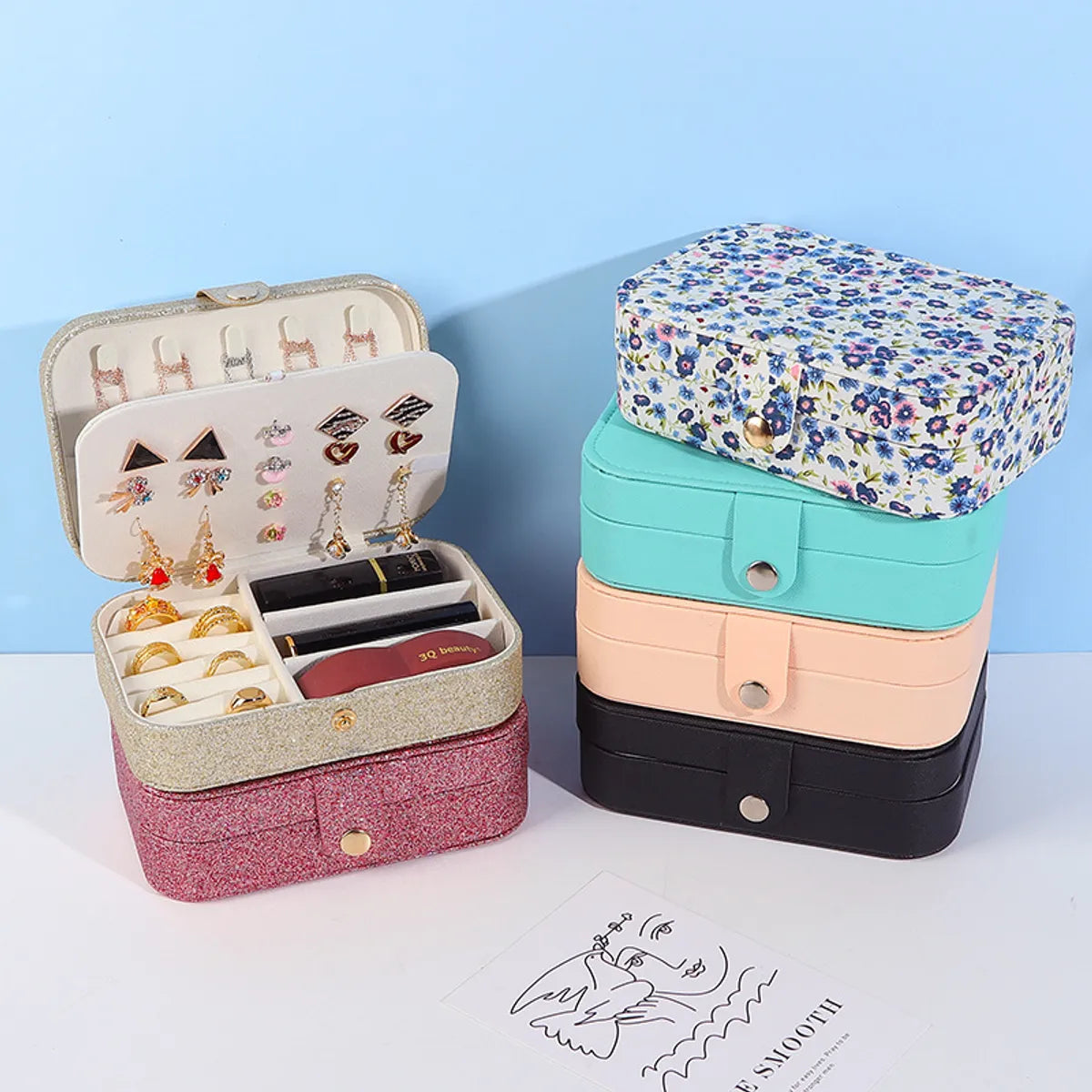 Simple Style Classic Style Solid Color Pvc Jewelry Boxes