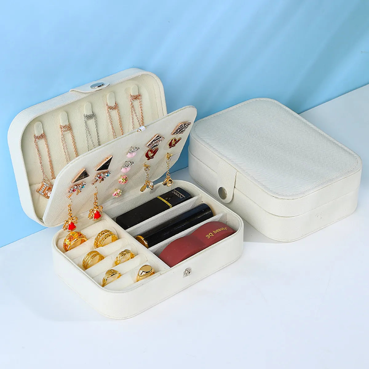 Simple Style Classic Style Solid Color Pvc Jewelry Boxes