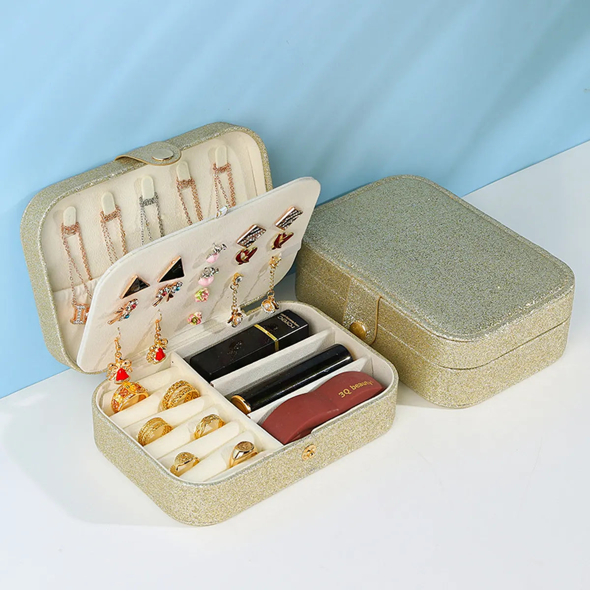 Simple Style Classic Style Solid Color Pvc Jewelry Boxes