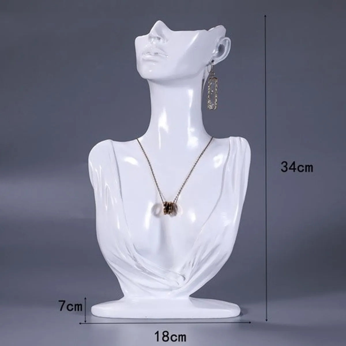 Elegant Solid Color Resin Jewelry Display Bust