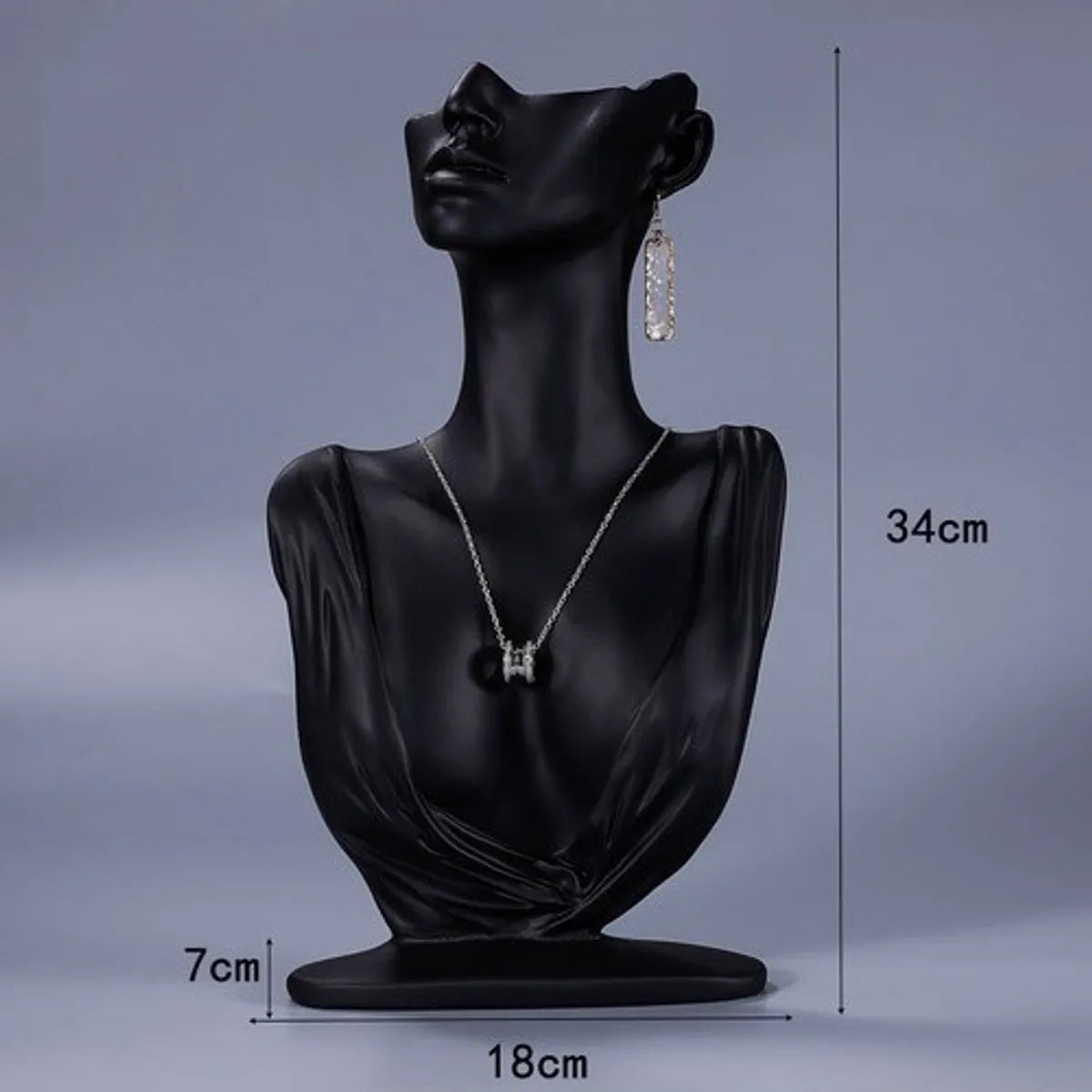 Elegant Solid Color Resin Jewelry Display Bust