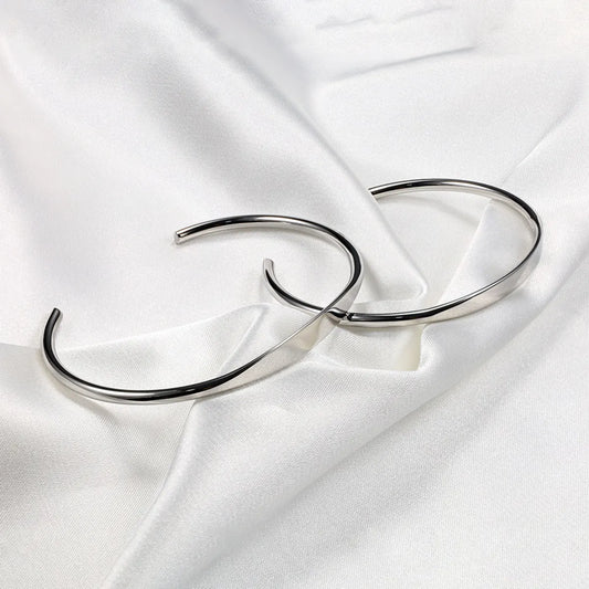 Simple Style Classic Style Solid Color Stainless Steel Bangle