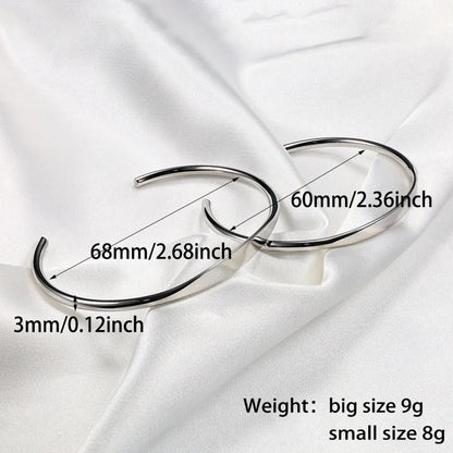 Simple Style Classic Style Solid Color Stainless Steel Bangle