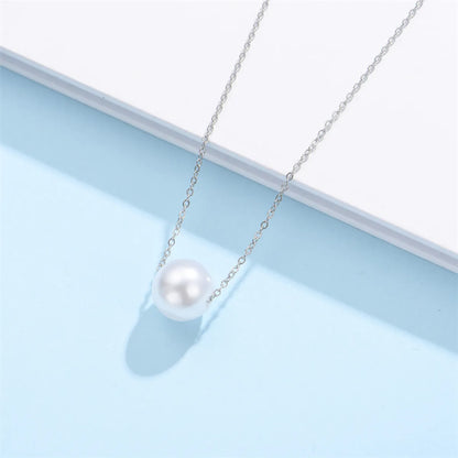 Simple Style Classic Style Solid Color Stainless Steel Freshwater Pearl Polishing Necklace