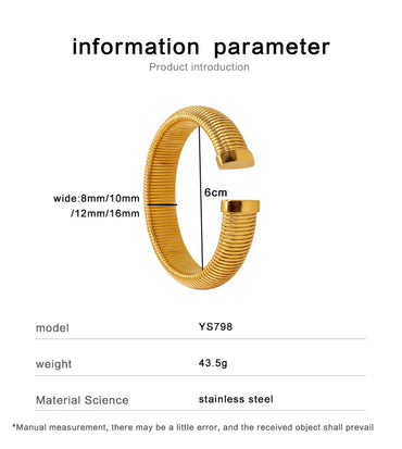 Simple Style Classic Style Solid Color Stainless Steel Plating 18k Gold Plated Bangle