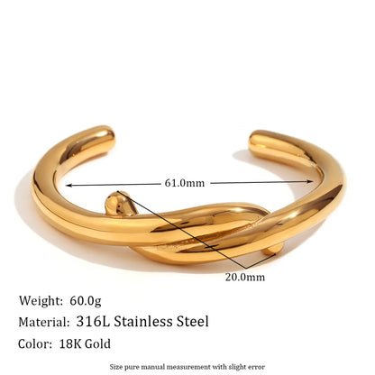 Simple Style Classic Style Solid Color Stainless Steel Plating 18k Gold Plated Bangle