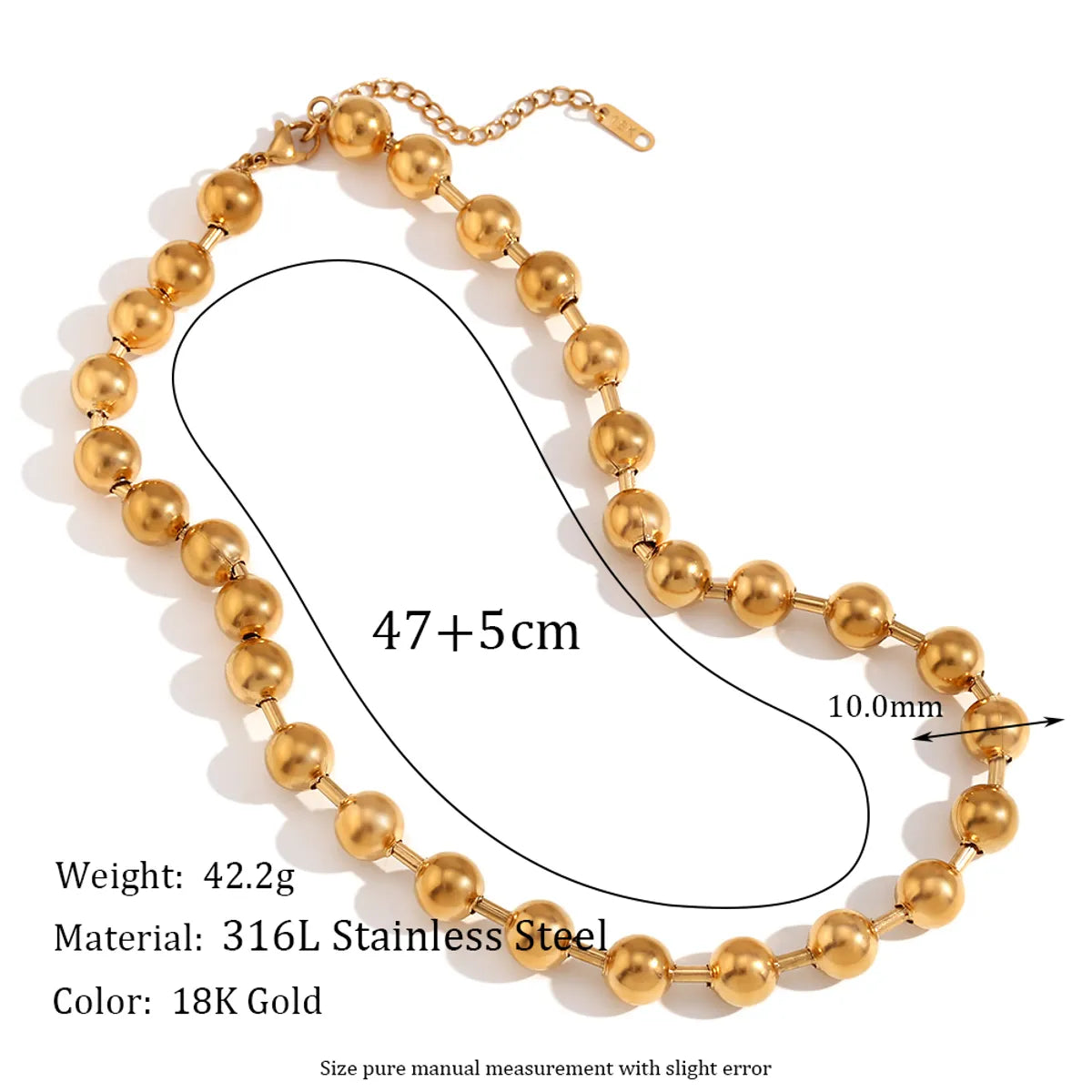 Simple Style Classic Style Solid Color Stainless Steel Plating 18k Gold Plated Necklace