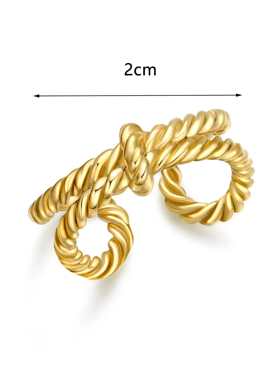 Simple Style Classic Style Solid Color Stainless Steel Plating 18k Gold Plated Rings