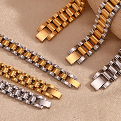 Simple Style Classic Style Solid Color Stainless Steel Plating 18k Gold Plated Women's Bracelets