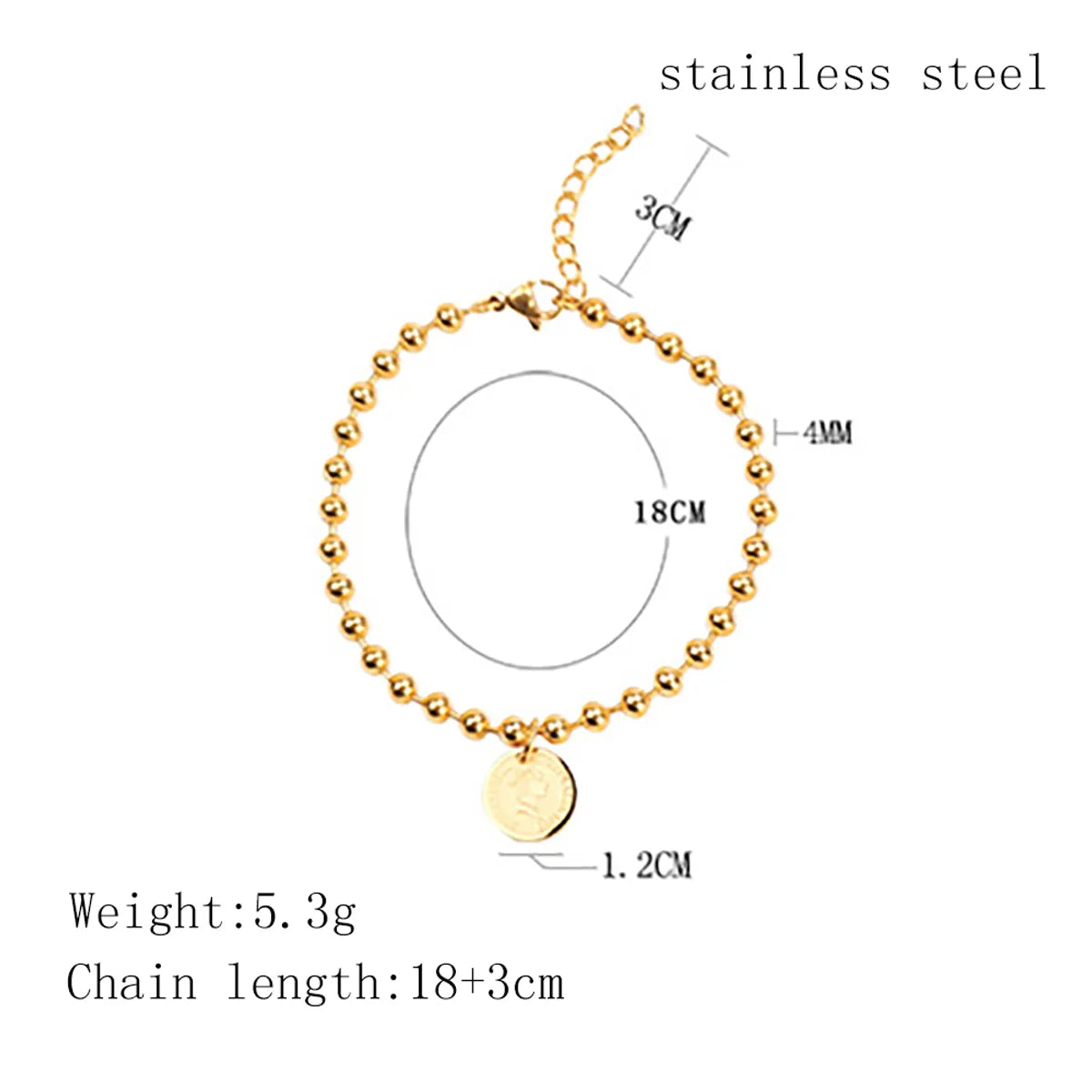 Simple Style Classic Style Solid Color Stainless Steel Plating Gold Plated Bracelets