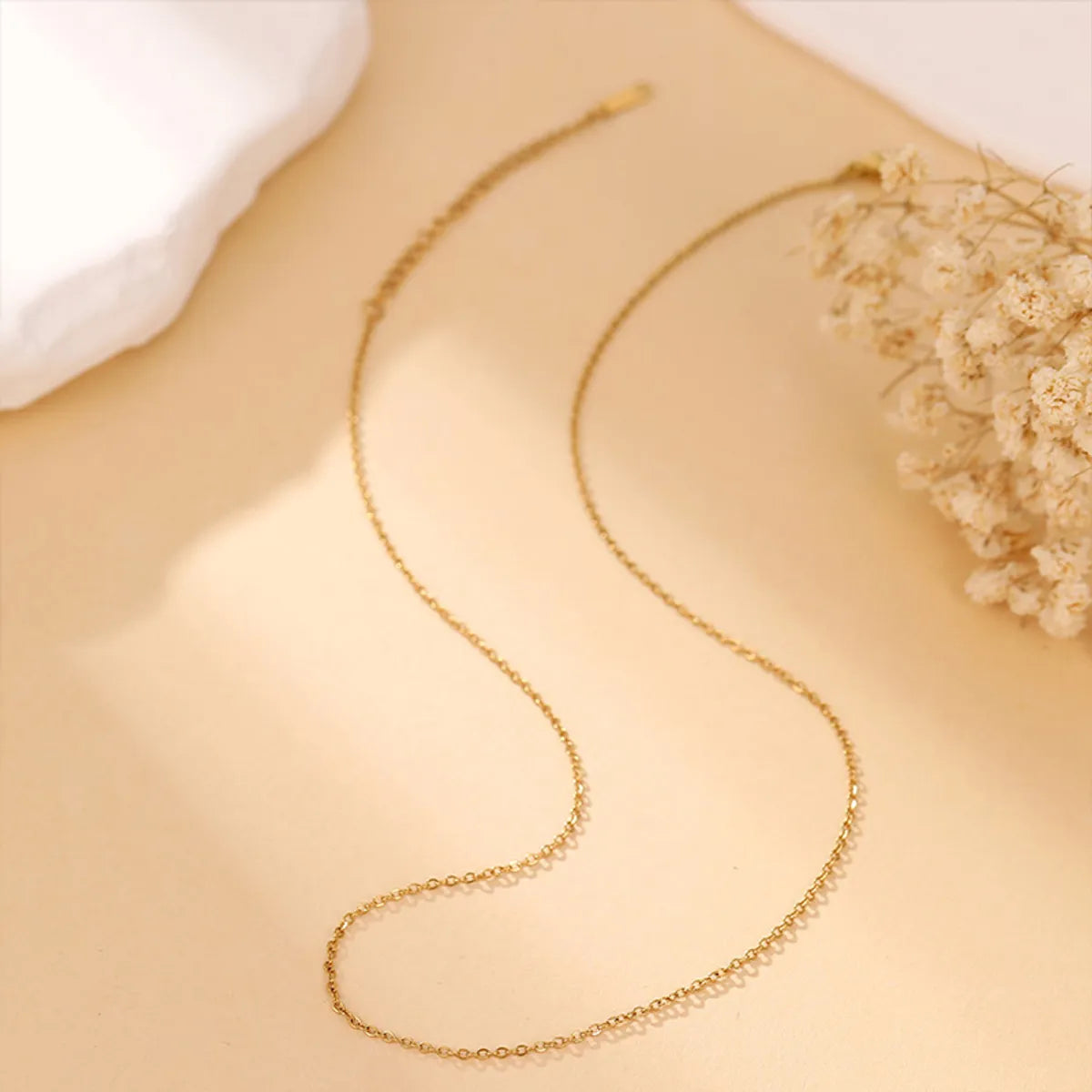 Simple Style Classic Style Solid Color Stainless Steel Plating Gold Plated Necklace