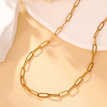 Simple Style Classic Style Solid Color Stainless Steel Plating Gold Plated Necklace