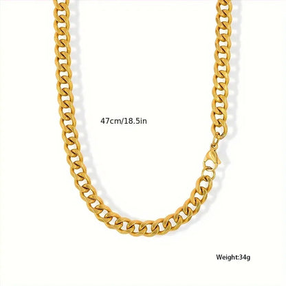 Stainless Steel Gold Plated Simple Style Classic Style Plating Solid Color None Necklace