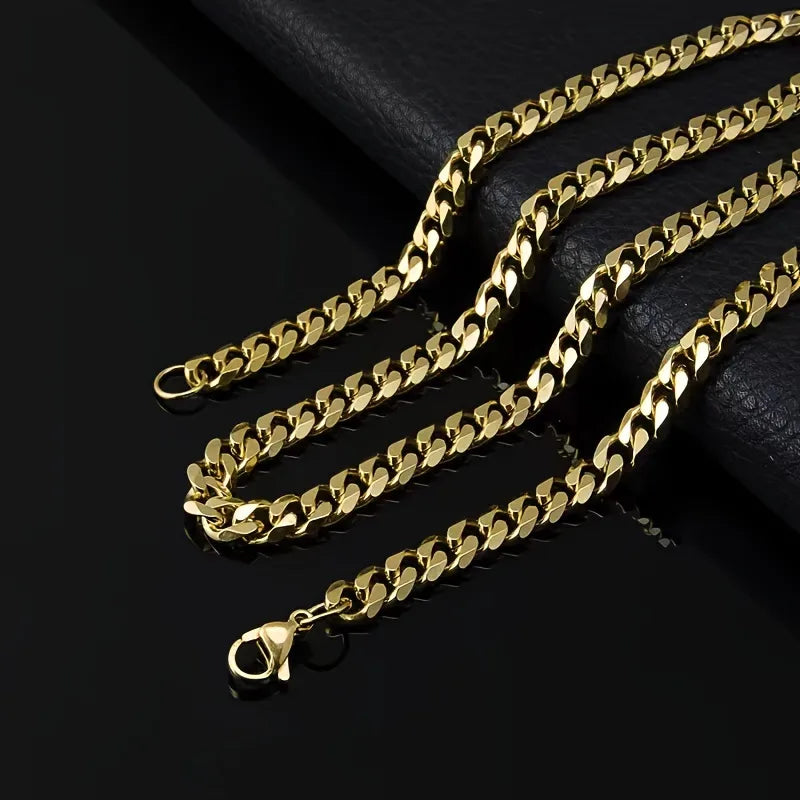 Stainless Steel Gold Plated Simple Style Classic Style Plating Solid Color None Necklace