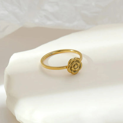 Simple Style Classic Style Solid Color Stainless Steel Plating Gold Plated Rings