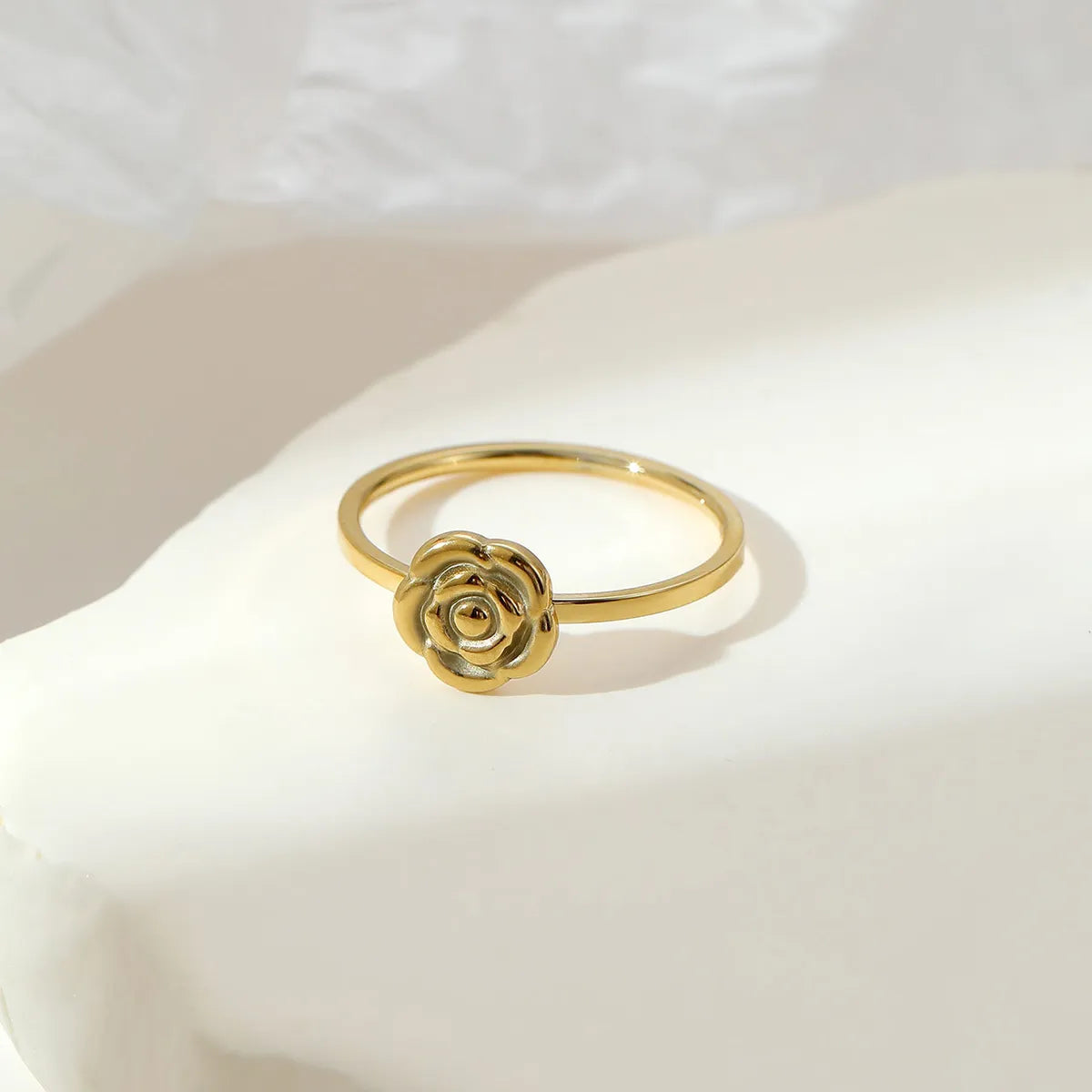 Simple Style Classic Style Solid Color Stainless Steel Plating Gold Plated Rings