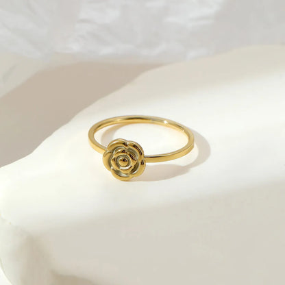 Simple Style Classic Style Solid Color Stainless Steel Plating Gold Plated Rings