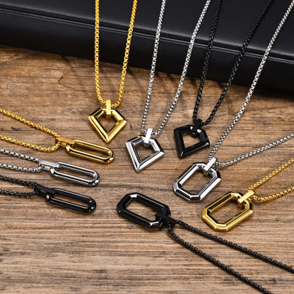 304 Stainless Steel Simple Style Classic Style Three-Dimensional Solid Color Pendant Necklace