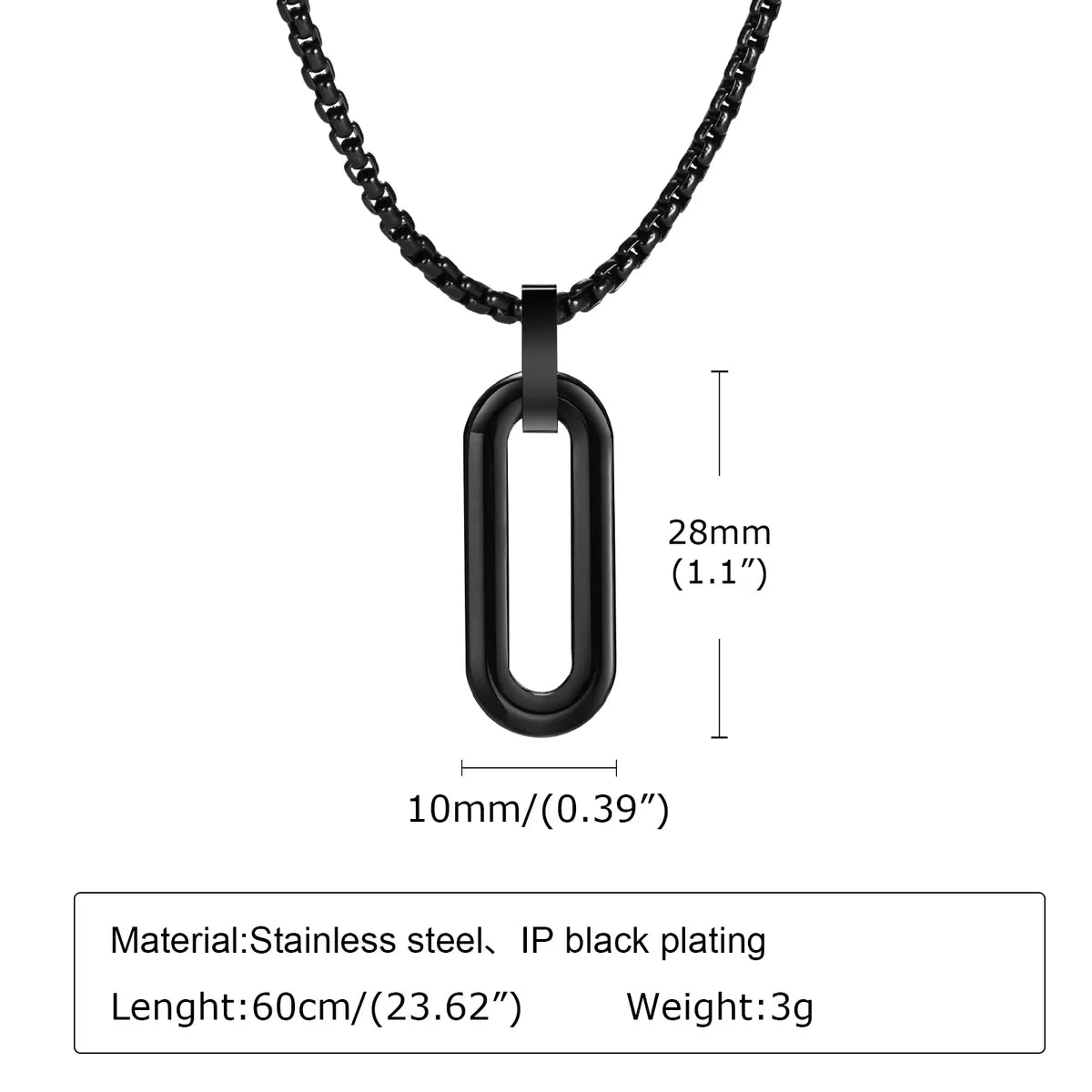 304 Stainless Steel Simple Style Classic Style Three-Dimensional Solid Color Pendant Necklace