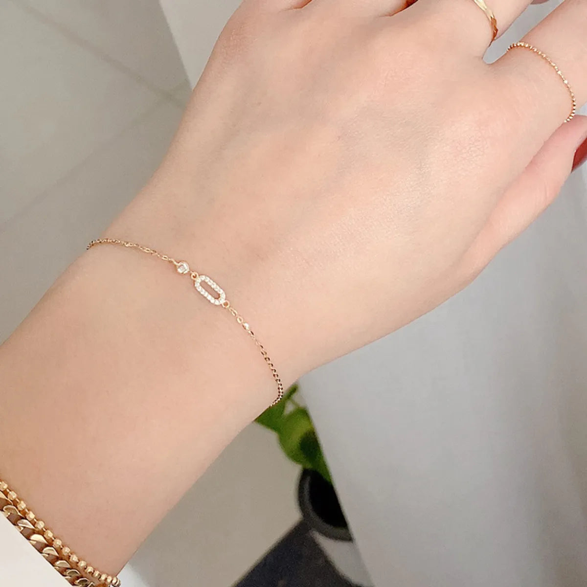 Simple Style Classic Style Solid Color Sterling Silver Bracelets