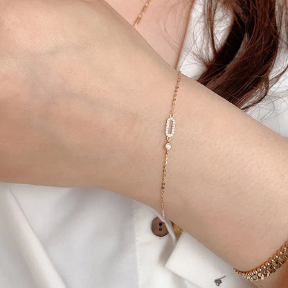 Simple Style Classic Style Solid Color Sterling Silver Bracelets