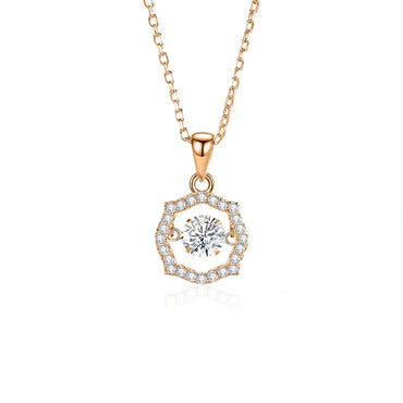 Simple Style Classic Style Solid Color Sterling Silver Inlay Moissanite Zircon Pendant Necklace