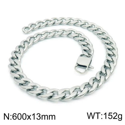 Simple Style Classic Style Solid Color Titanium Steel Chain 18K Gold Plated Men'S Necklace