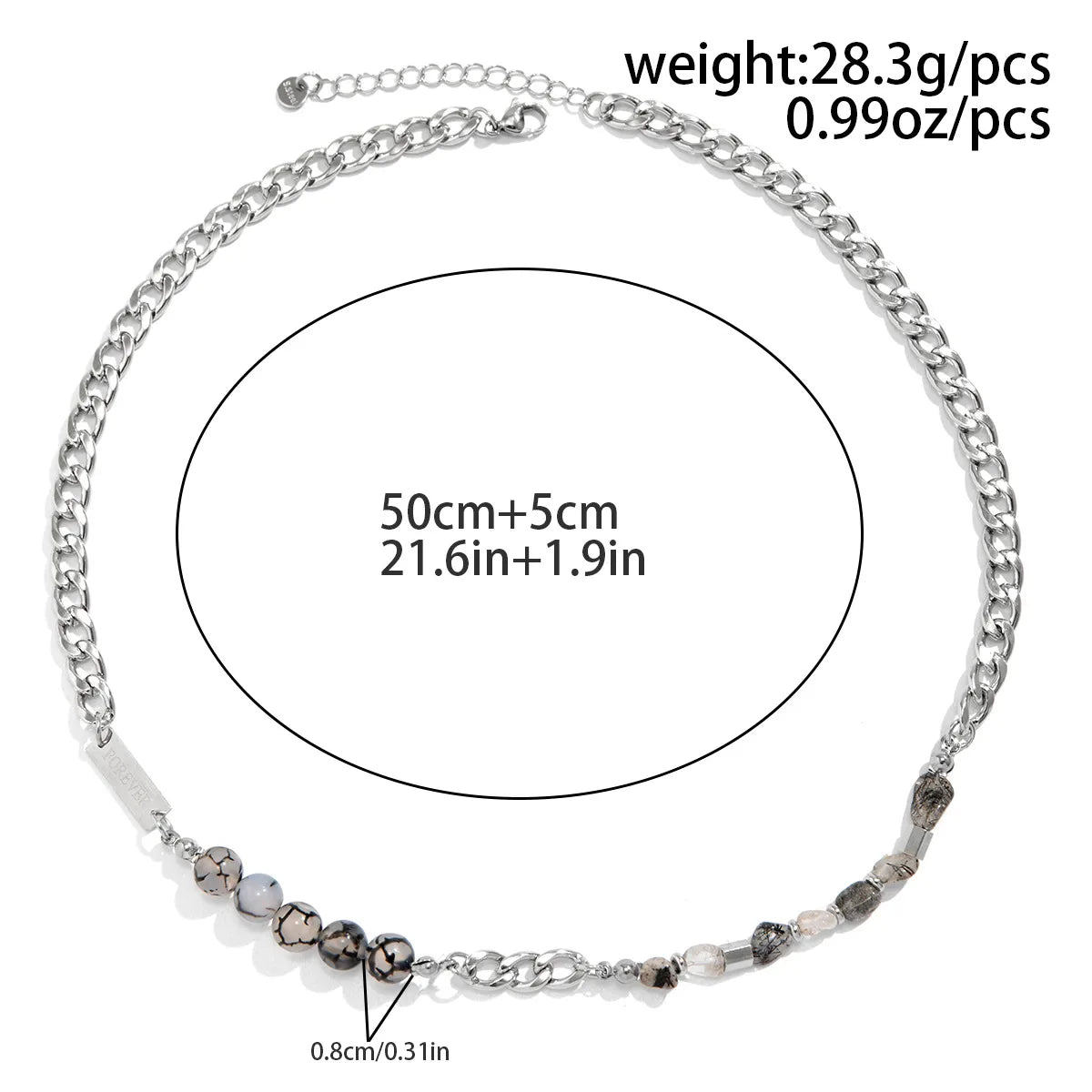 Simple Style Classic Style Solid Color Titanium Steel Irregular Men'S Necklace