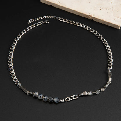 Simple Style Classic Style Solid Color Titanium Steel Irregular Men'S Necklace