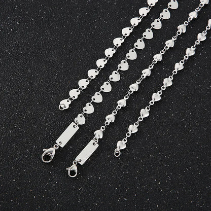 Wholesale Jewelry Simple Style Classic Style Solid Color Titanium Steel 18K Gold Plated Plating Chain Bracelets Necklace