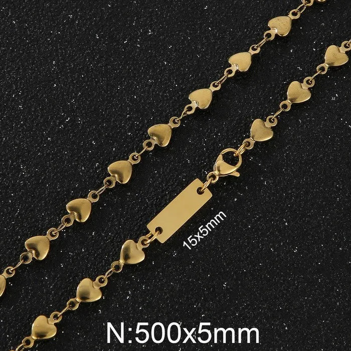 Wholesale Jewelry Simple Style Classic Style Solid Color Titanium Steel 18K Gold Plated Plating Chain Bracelets Necklace