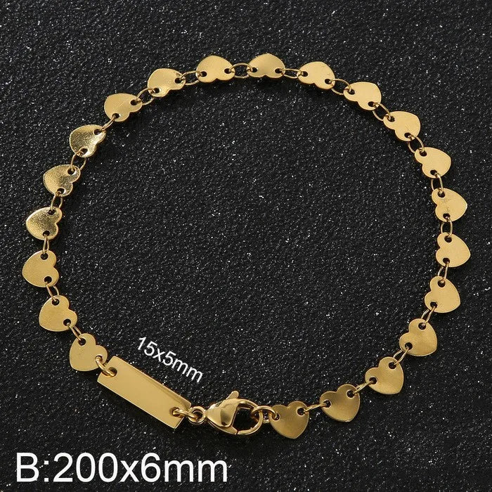 Wholesale Jewelry Simple Style Classic Style Solid Color Titanium Steel 18K Gold Plated Plating Chain Bracelets Necklace